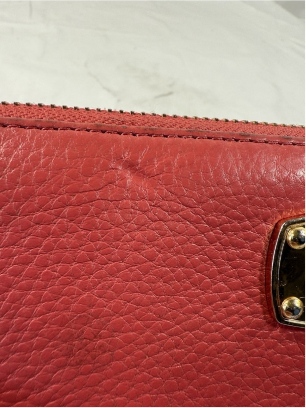 Michael Kors Logo Zip Continental Travel Saffiano Leather Wallet Watermelon - Picture 15 of 16